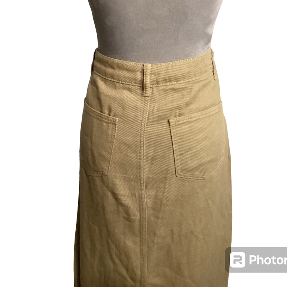 Classic Tan Maxi Skirt - Minimal A-Line Style - Picture 5 of 9